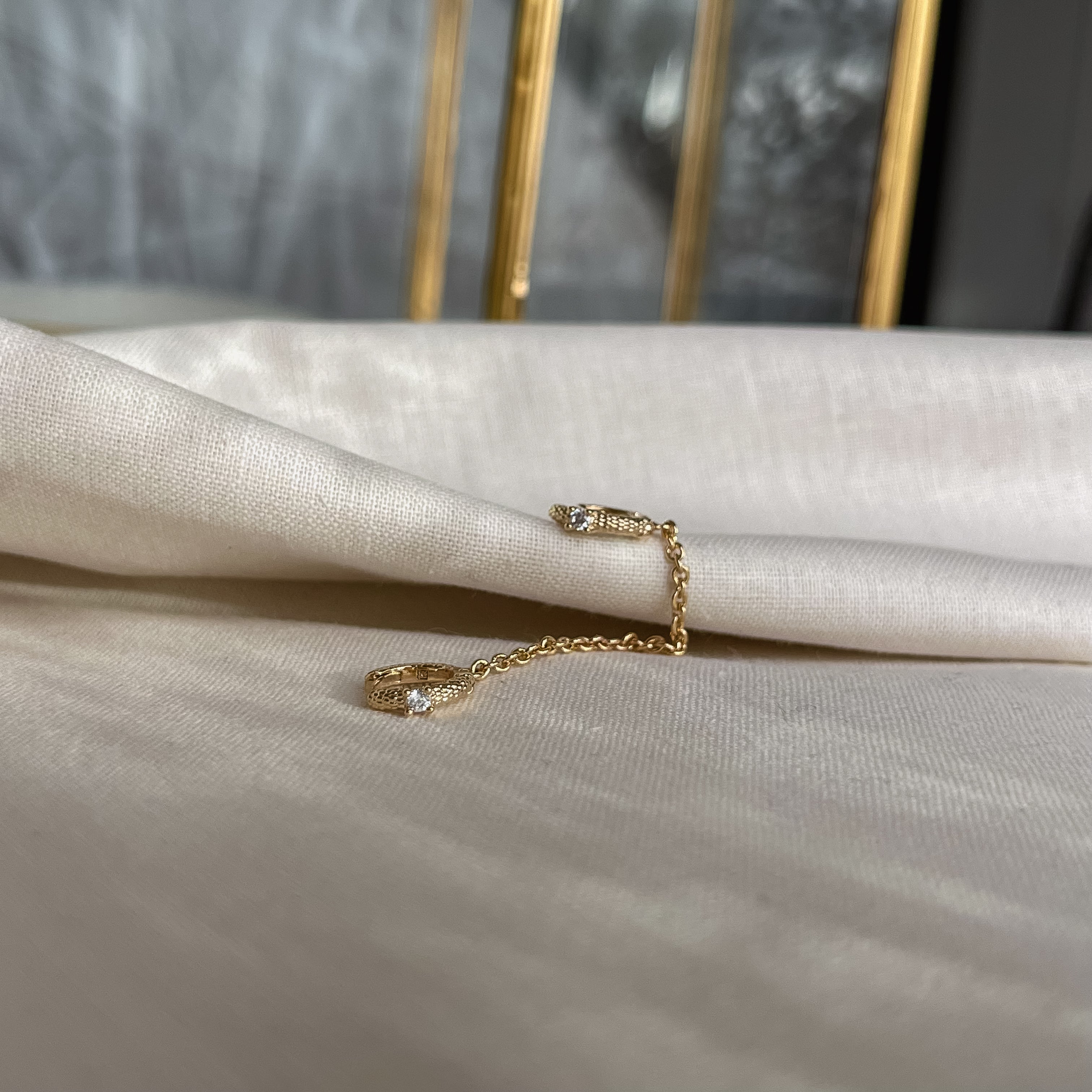 Toi & Moi — Boucle Chaîne Huggies Zircon