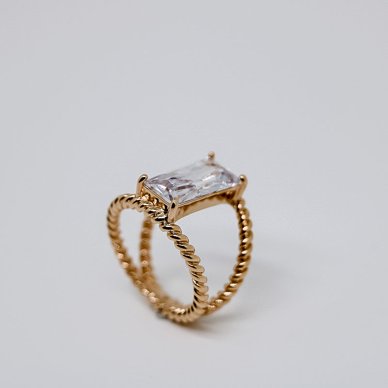 Ariane-Bague Double Anneau Torsadé